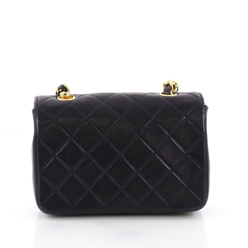 Chanel Vintage CC Chain Flap Bag Quilted Leather Extra Mini In Good Condition In NY, NY