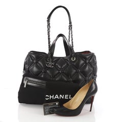 Chanel Chesterfield Shopping Tote Quilted Leather Large