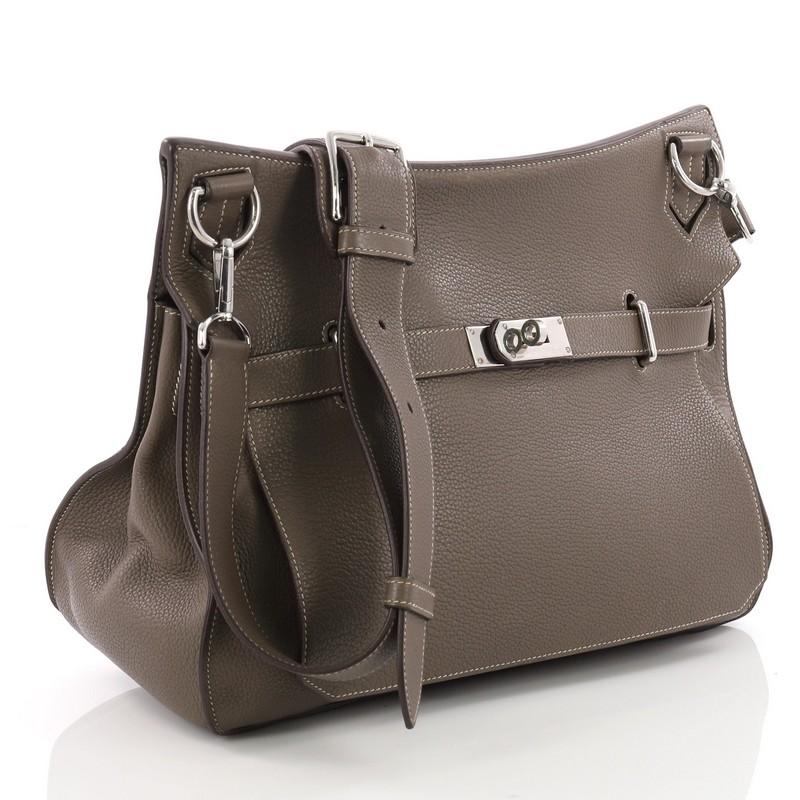 Brown Hermes Jypsiere Handbag Clemence 37