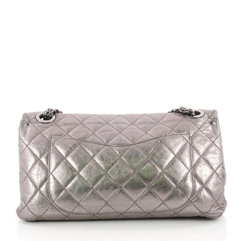 Chanel Reissue 2.55 Handbag Quilted Metallic Aged Calfskin 228 at 1stDibs