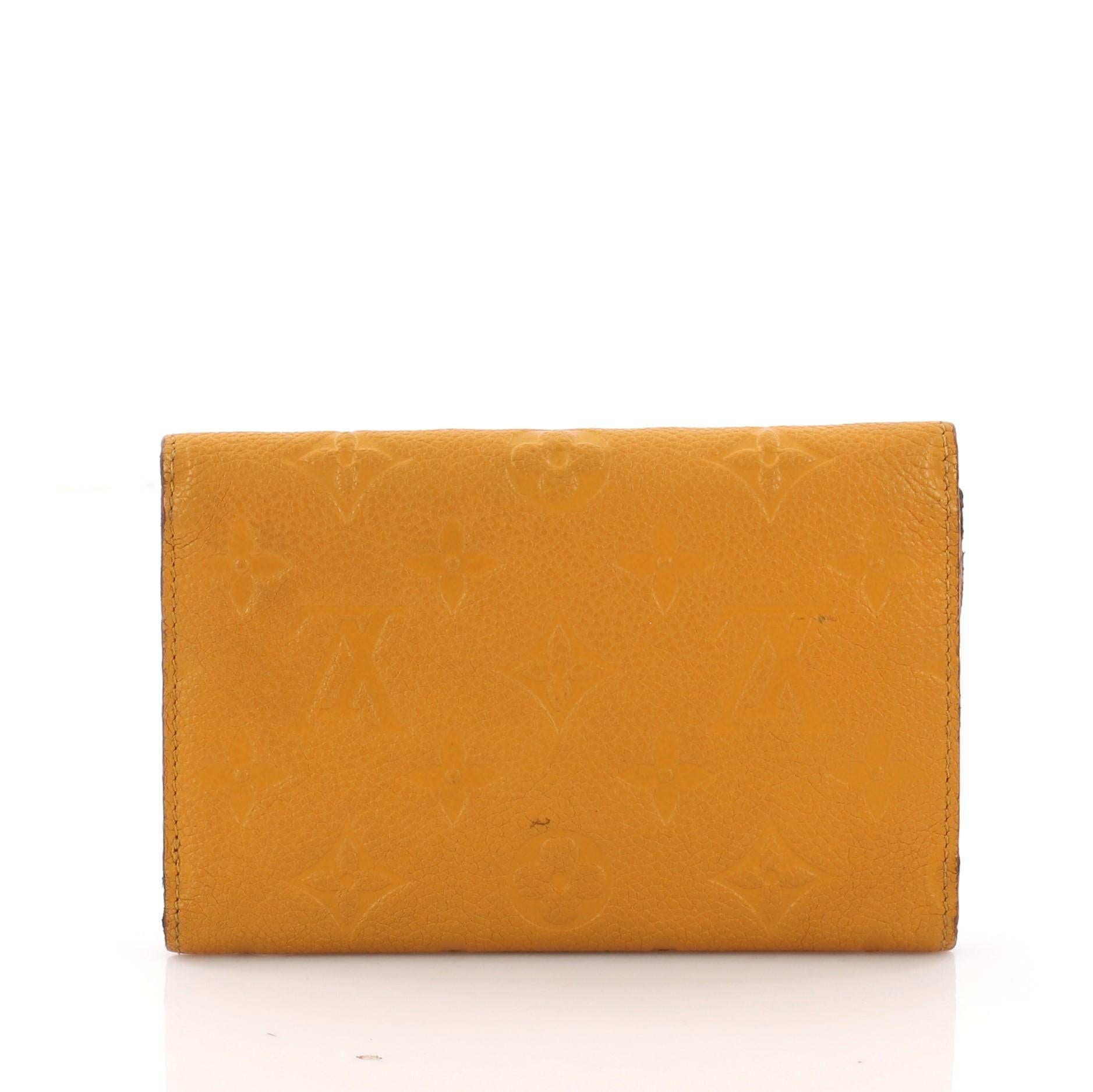 Orange Louis Vuitton Compact Curieuse Wallet Monogram Empreinte Leather