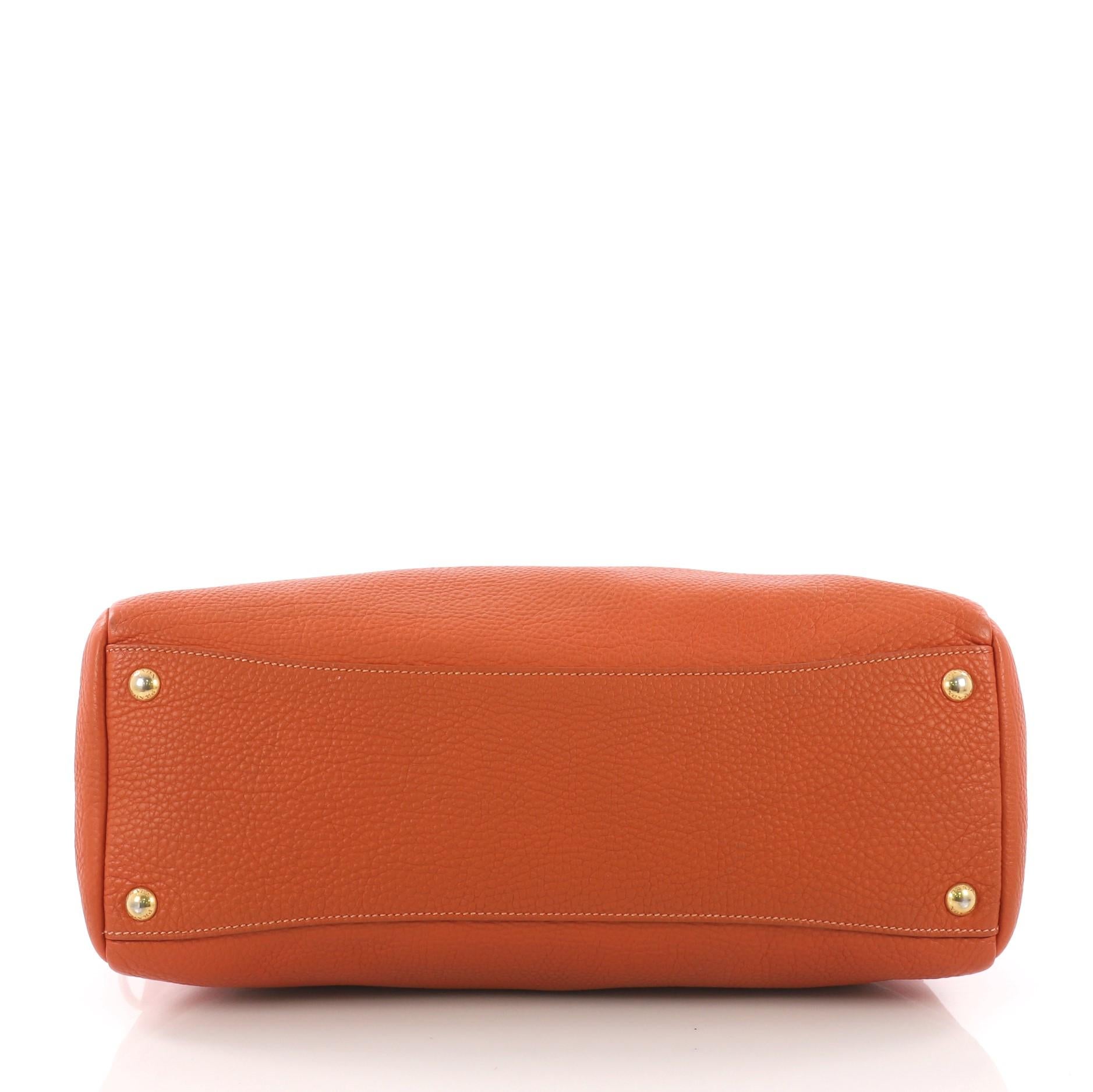 Orange Prada Convertible Boston Bag Vitello Daino Medium