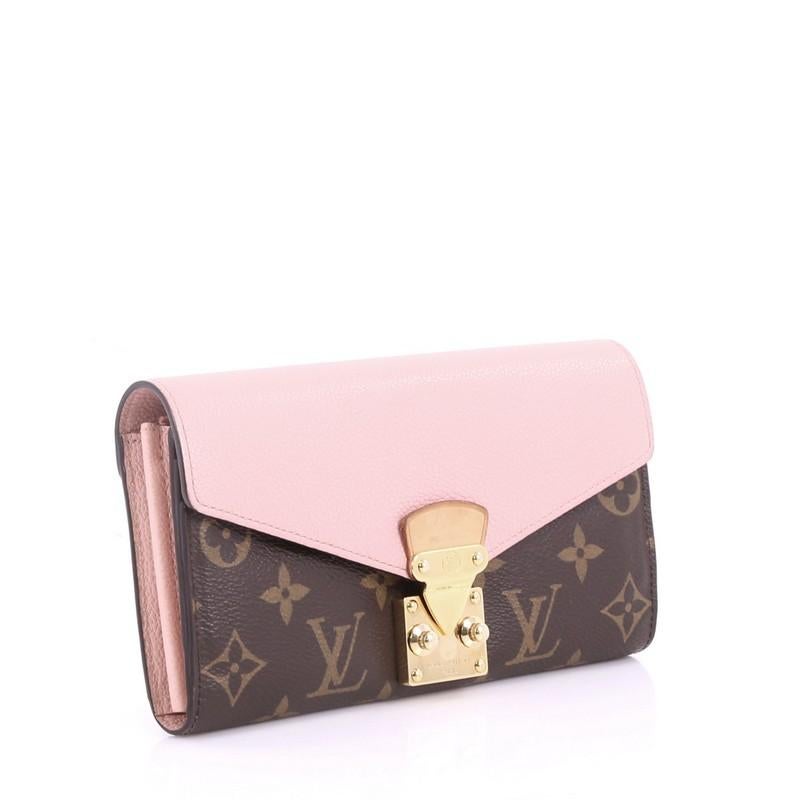 Pink Louis Vuitton Pallas Wallet Monogram Canvas and Calf Leather