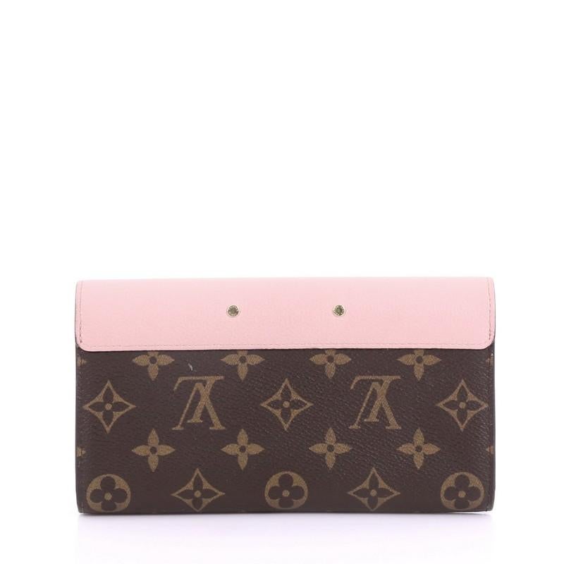Louis Vuitton Pallas Wallet Monogram Canvas and Calf Leather In Fair Condition In NY, NY