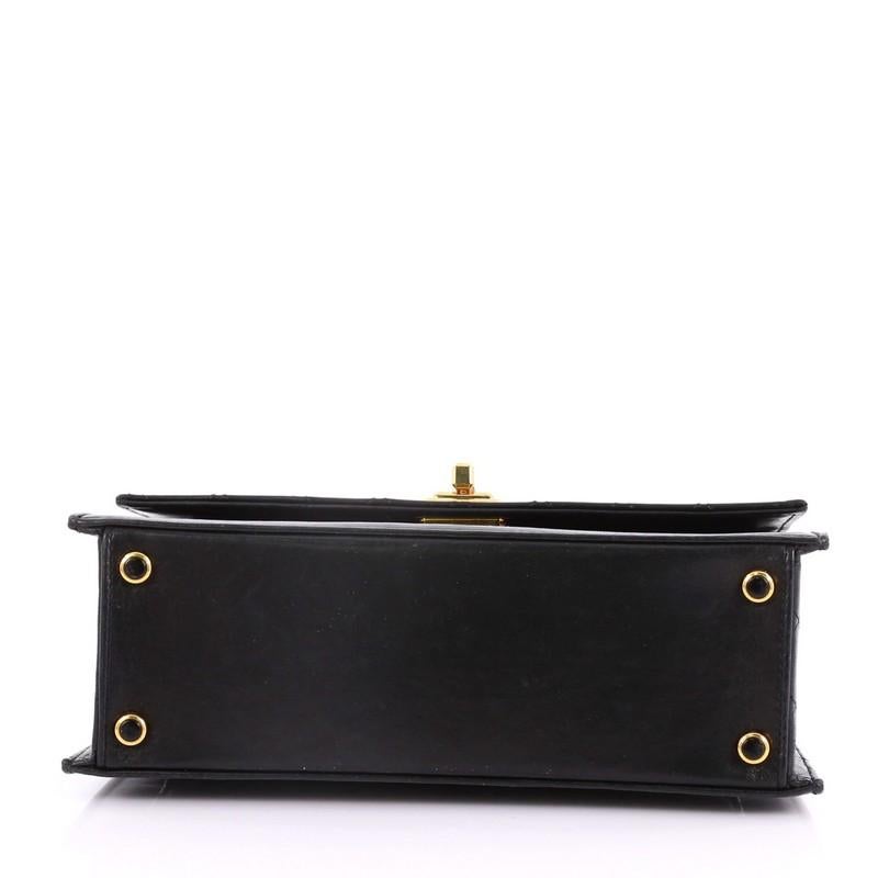 Chanel Vintage Trapezoid CC Flap Bag Leather Small In Fair Condition In NY, NY
