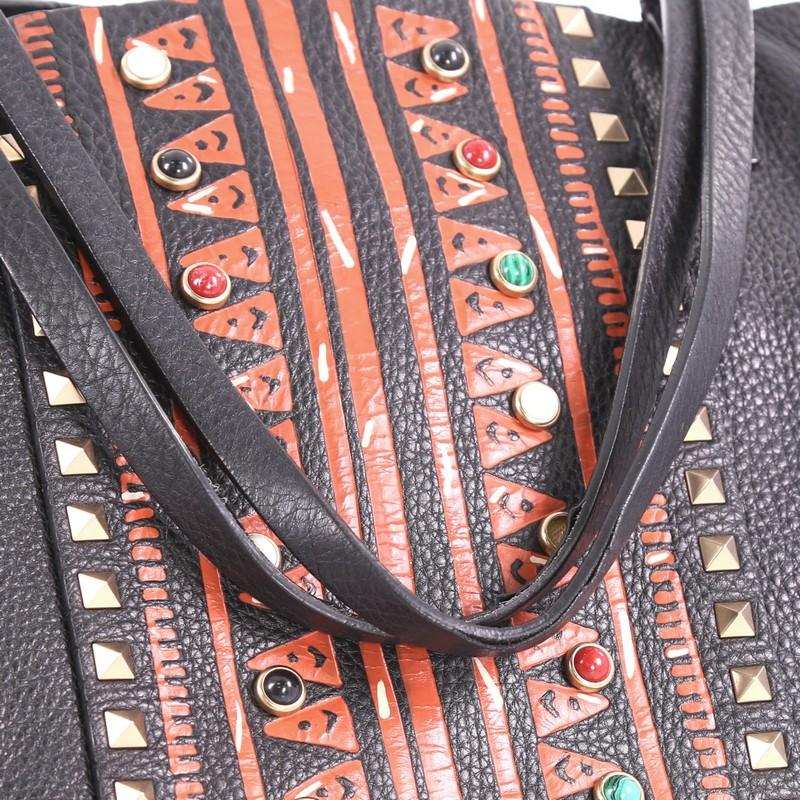 Valentino Rolling Rockstud Convertible Tote Tribal Embellished Leather Large 2