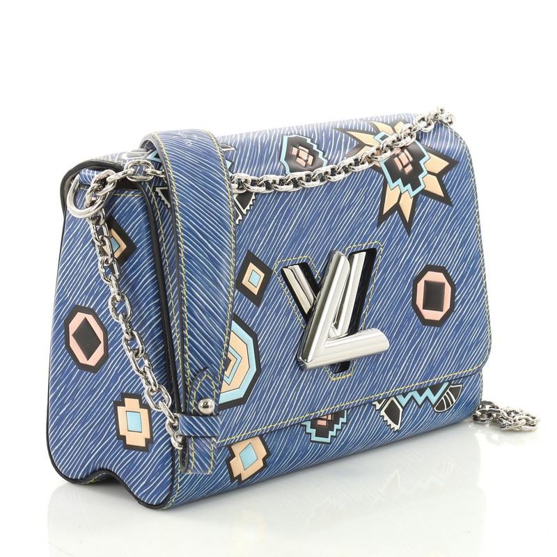 Gray Louis Vuitton Twist Handbag Limited Edition Azteque Epi Leather MM