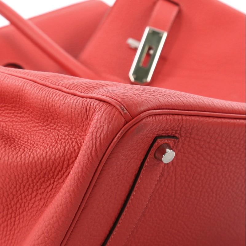 Hermes Birkin Handbag Rouge Pivoine Togo with Palladium Hardware 35 4