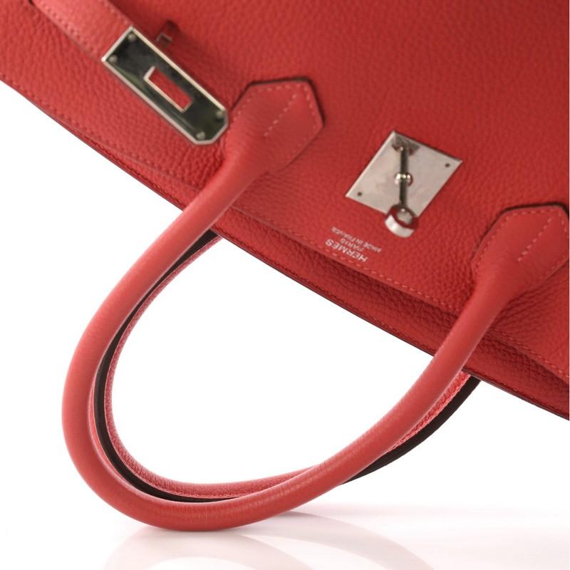Hermes Birkin Handbag Rouge Pivoine Togo with Palladium Hardware 35 6