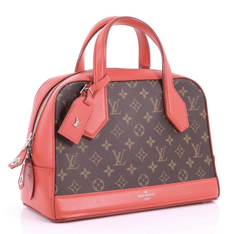 Brown Louis Vuitton Dora Handbag Monogram Canvas and Calf Leather PM