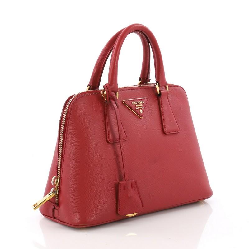 Red Prada Promenade Handbag Saffiano Leather Small