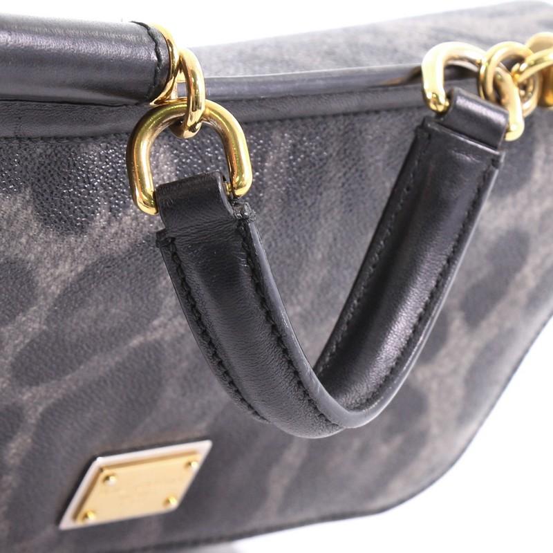 Dolce & Gabbana Miss Sicily Handbag Leopard Print Leather North South 3