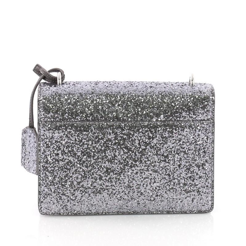 Saint Laurent Sunset Satchel Glitter Small  In Good Condition In NY, NY