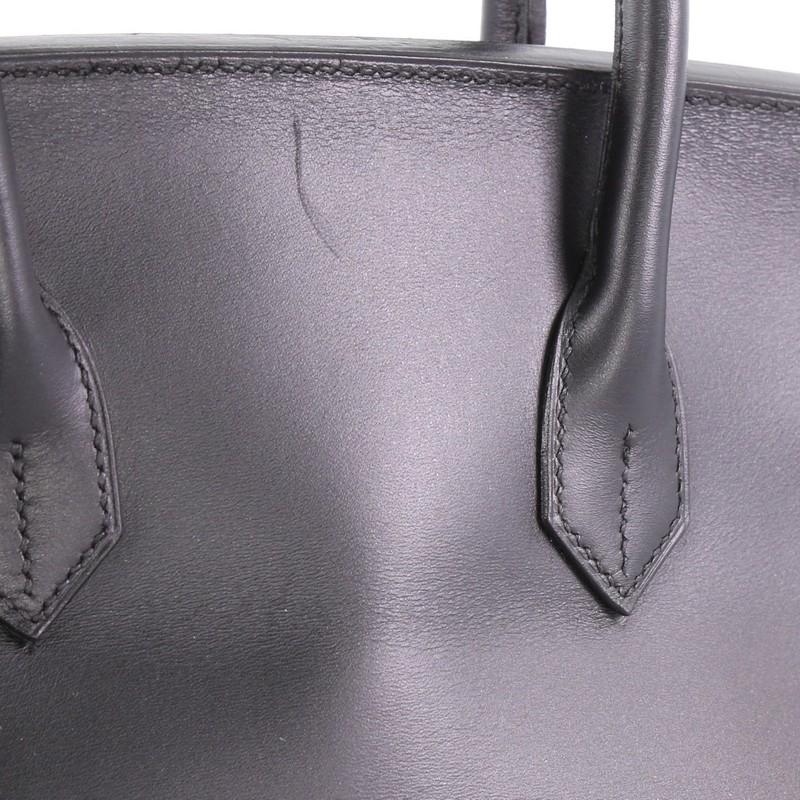 Women's Hermes Birkin HAC Handbag Black Chamonix with Ruthenium Hardware 32