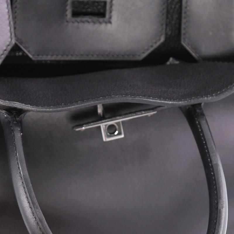 Hermes Birkin HAC Handbag Black Chamonix with Ruthenium Hardware 32 1