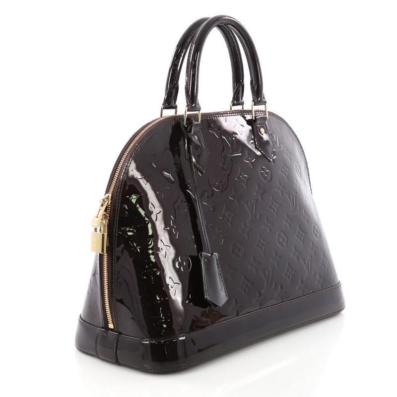 Black Louis Vuitton Alma Handbag Monogram Vernis MM