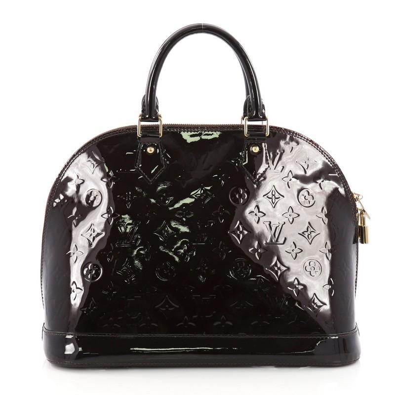 Louis Vuitton Alma Handbag Monogram Vernis MM In Good Condition In NY, NY