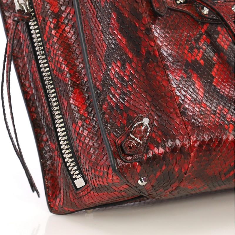 Women's or Men's Balenciaga Papier A6 Zip Around Classic Studs Handbag Python Mini