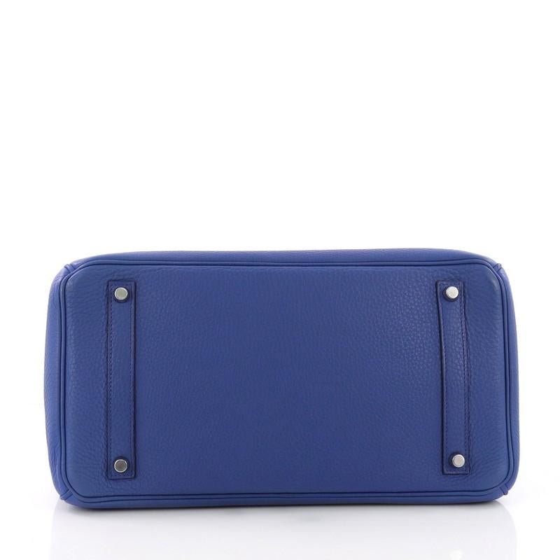 Hermes Birkin Handbag Blue Electric Togo with Palladium Hardware 35 1