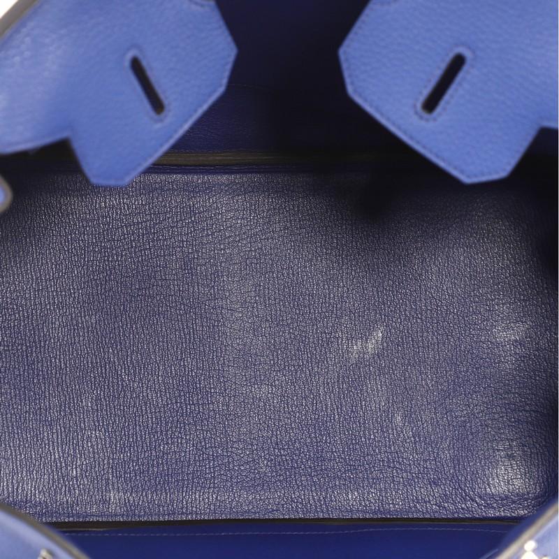 Hermes Birkin Handbag Blue Electric Togo with Palladium Hardware 35 2