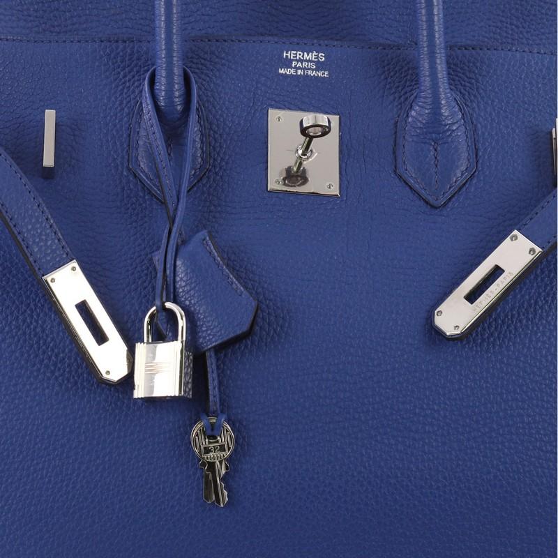 Hermes Birkin Handbag Blue Electric Togo with Palladium Hardware 35 3