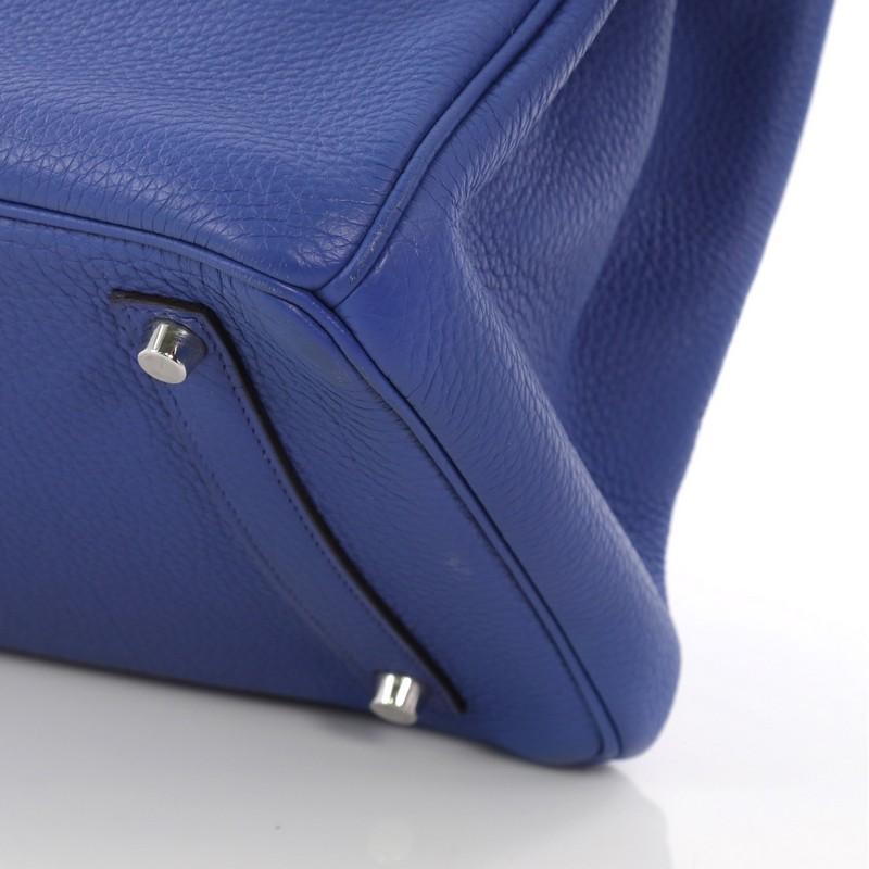 Hermes Birkin Handbag Blue Electric Togo with Palladium Hardware 35 4