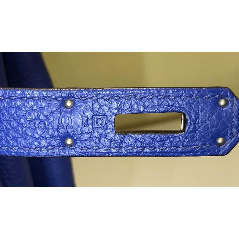 Hermes Birkin Handbag Blue Electric Togo with Palladium Hardware 35 6