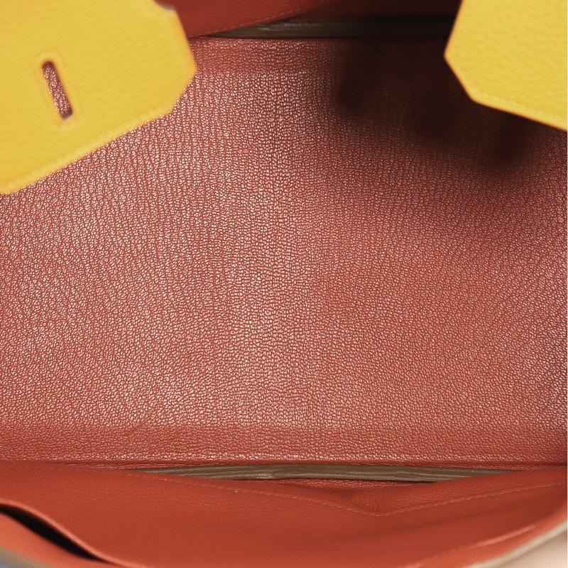 Hermes Birkin Handbag Tricolor Clemence and Swift with Brushed Palladium Hardwar 1
