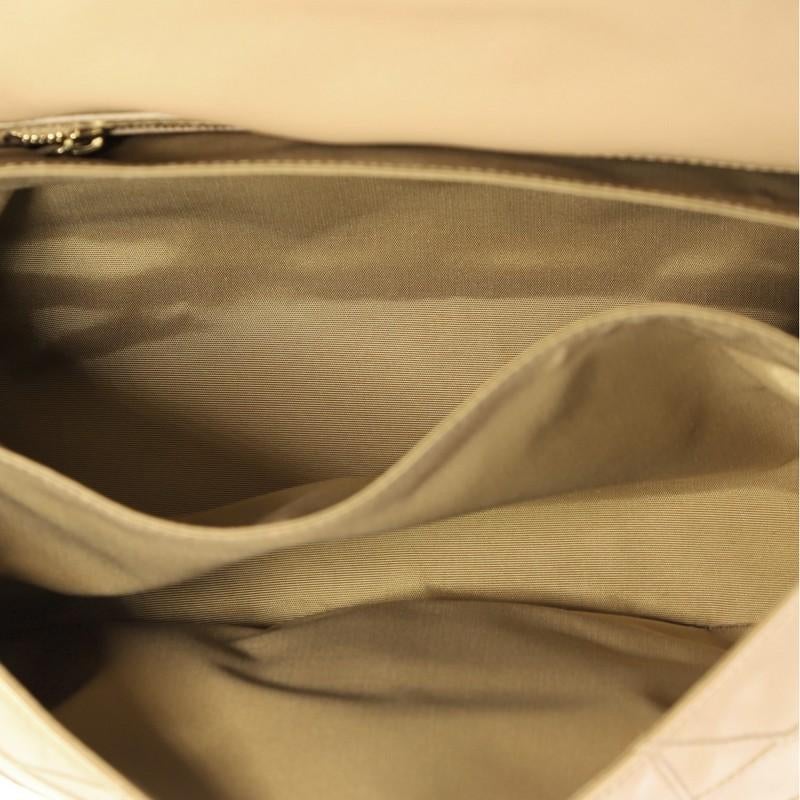 Brown Christian Dior New Lock Ruffle Flap Bag Cannage Quilt Lambskin