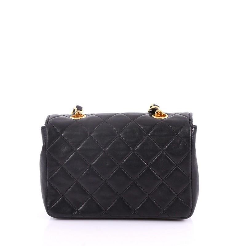 Chanel Vintage CC Chain Flap Bag Quilted Leather Extra Mini In Good Condition In NY, NY
