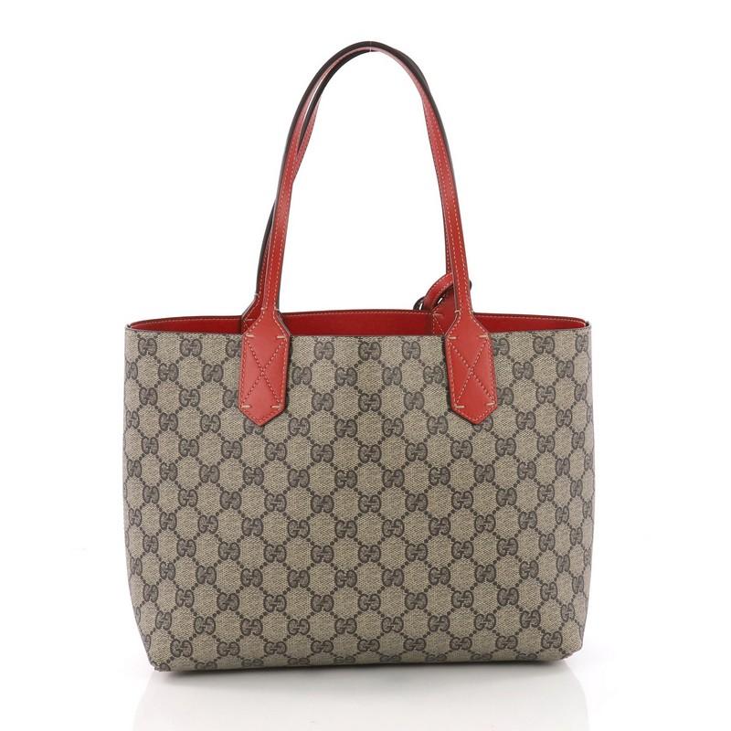 Gucci Reversible Tote GG Print Leather Small In Good Condition In NY, NY