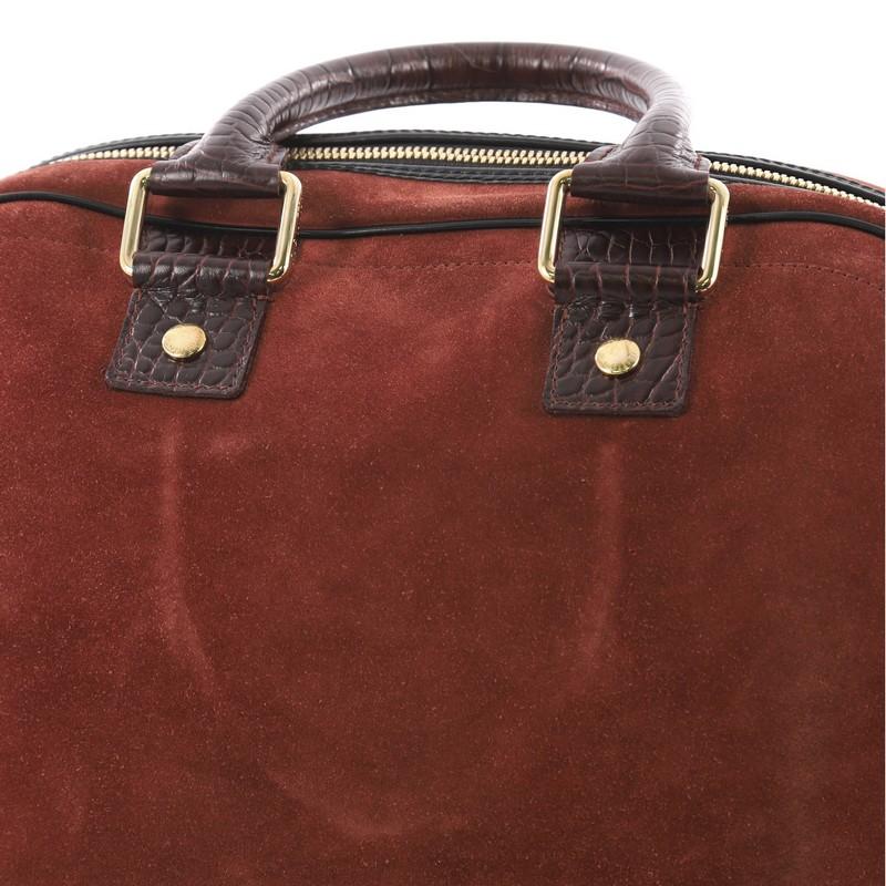 Louis Vuitton Havane Stamped Trunk Bowler Bag Suede GM 3