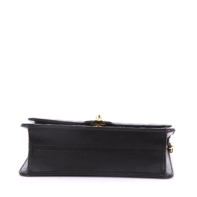 Chanel Vintage Clutch with Chain Quilted Leather Small at 1stDibs