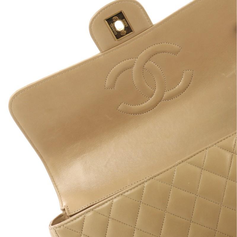 Women's Chanel Vintage Twin Top Handle Flap Bag Quilted Lambskin Medium