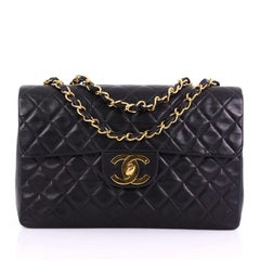 Chanel Vintage Classic Single Flap Bag Quilted Lambskin Maxi