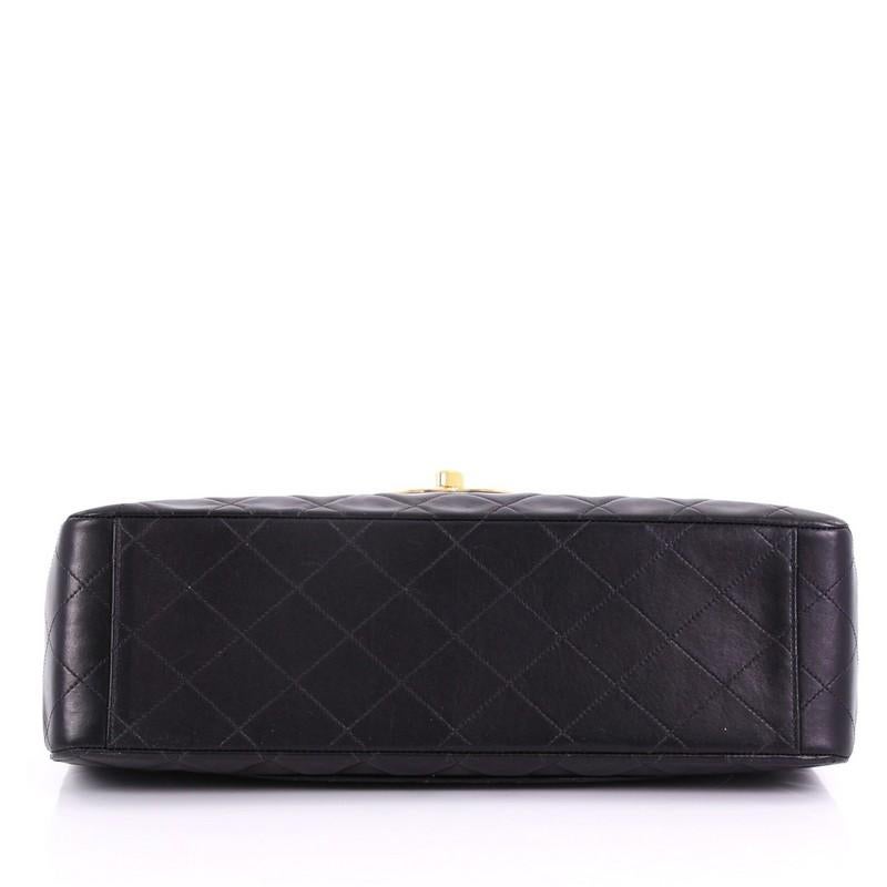 Chanel Vintage Classic Single Flap Bag Quilted Lambskin Maxi For Sale 1