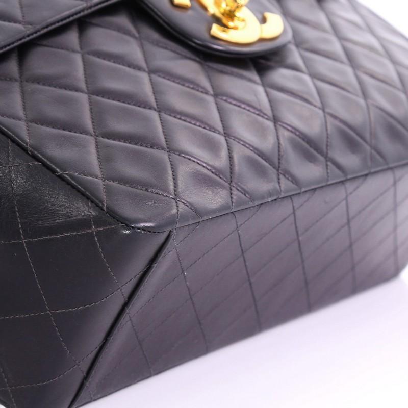 Chanel Vintage Classic Single Flap Bag Quilted Lambskin Maxi For Sale 2