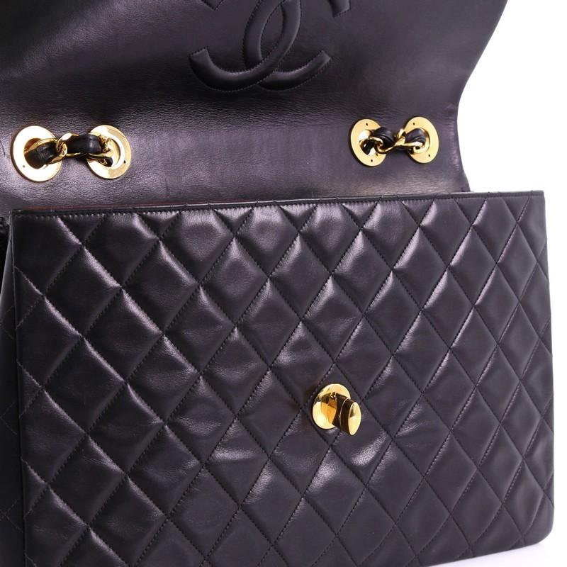 Chanel Vintage Classic Single Flap Bag Quilted Lambskin Maxi For Sale 3