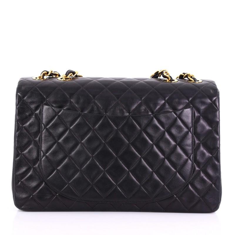 Women's Chanel Vintage Classic Single Flap Bag Quilted Lambskin Maxi For Sale