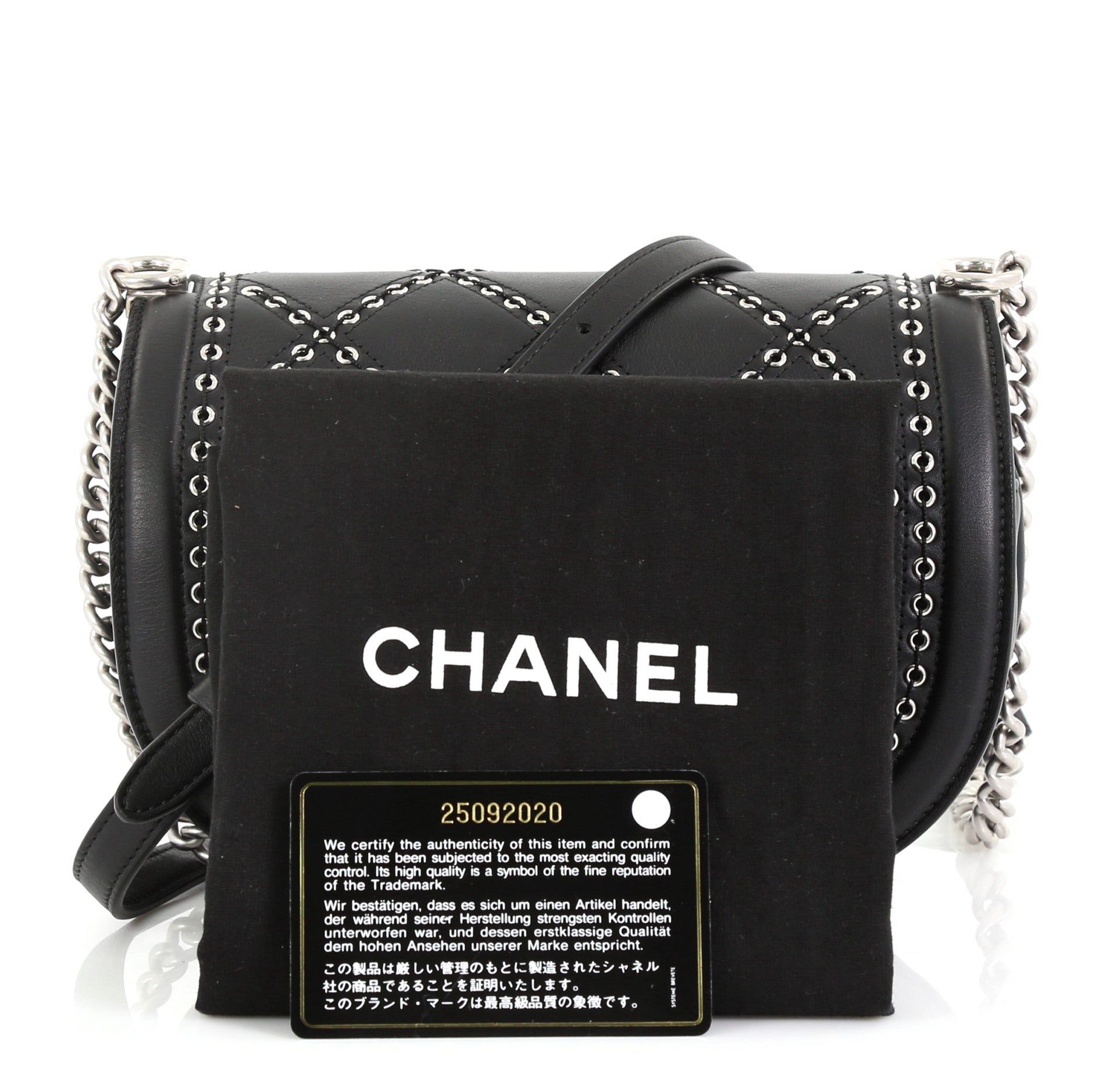 Chanel Coco Eyelets Round Flap Bag Quilted Calfskin Small
