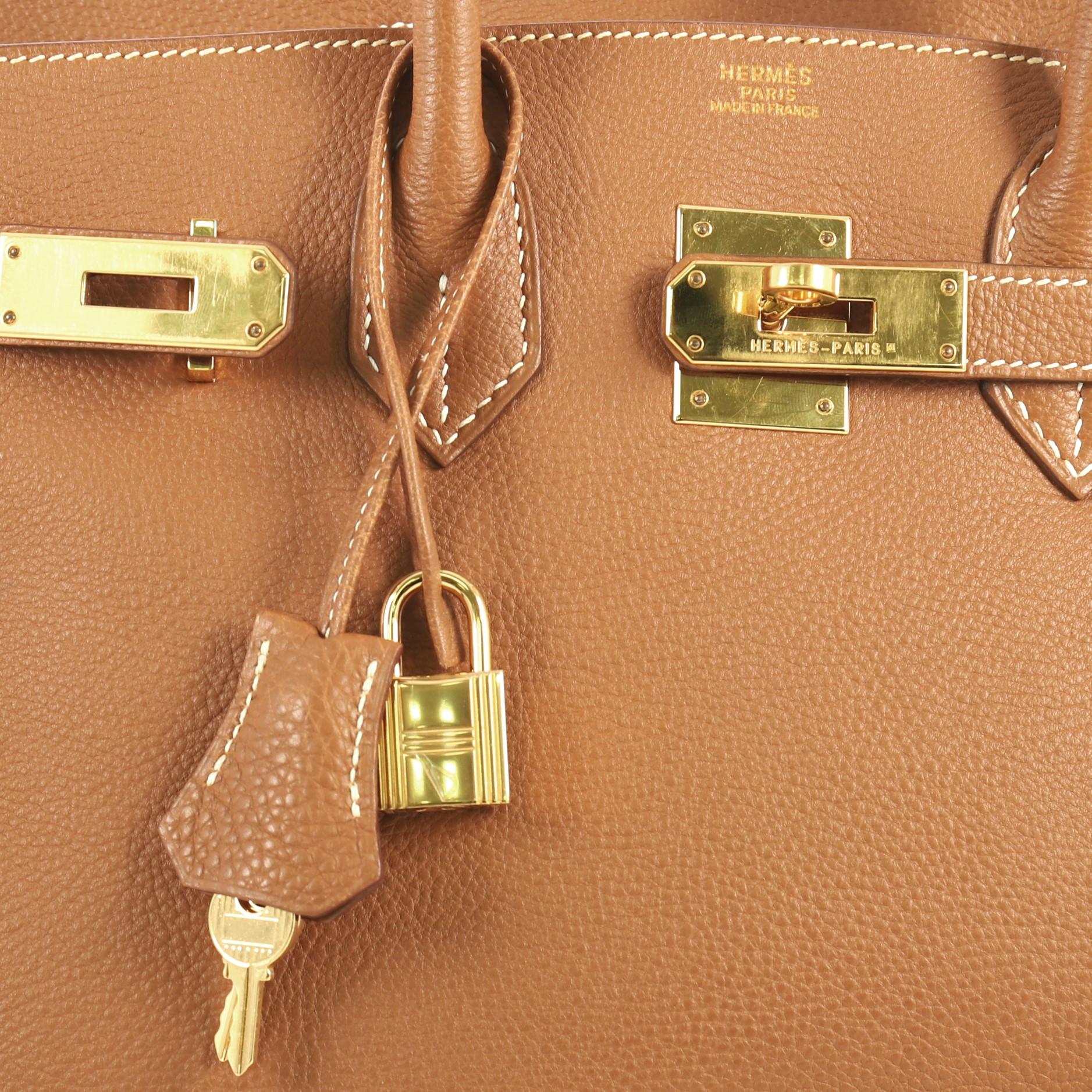 Hermes Birkin Handbag Gold Togo with Gold Hardware 30 For Sale 3