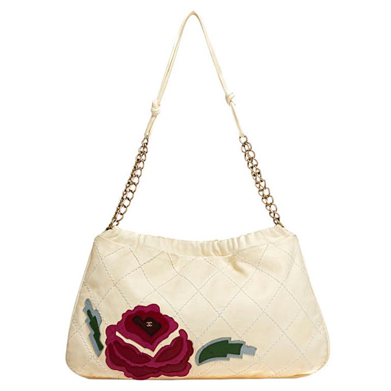 Chanel Camellia Shoulder Bag Patchwork at 1stDibs
