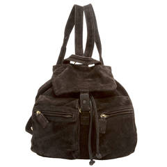 Used Prada Zip Pocket Backpack Suede