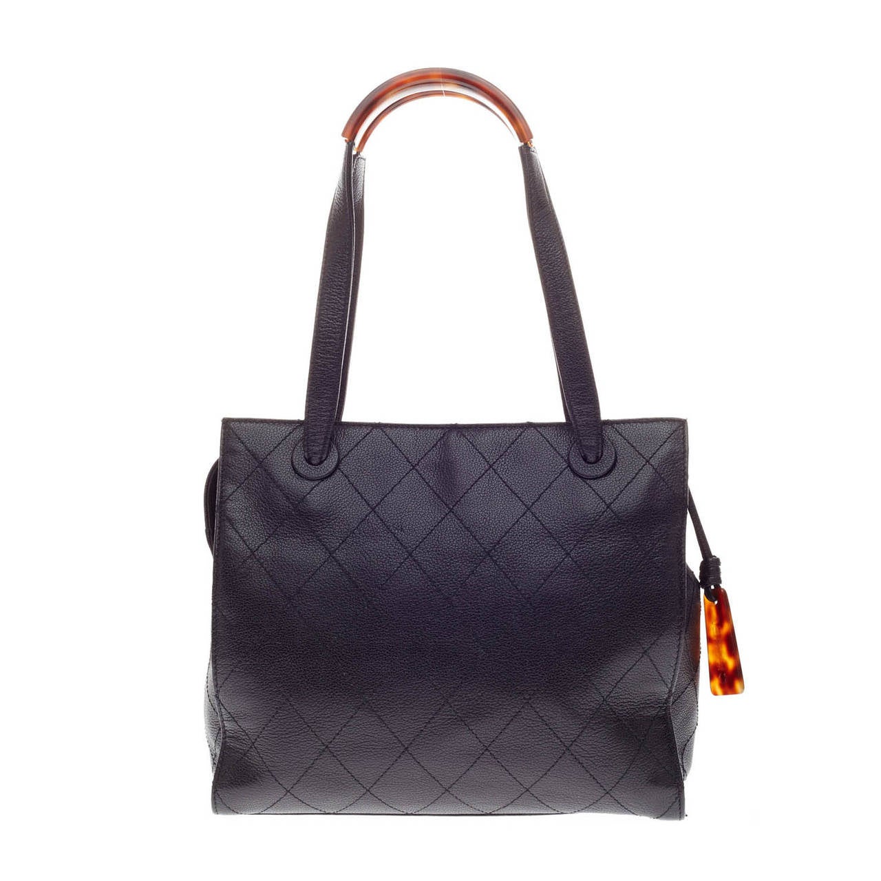 Chanel Quilted Caviar Resin Handle Tote In Good Condition In NY, NY