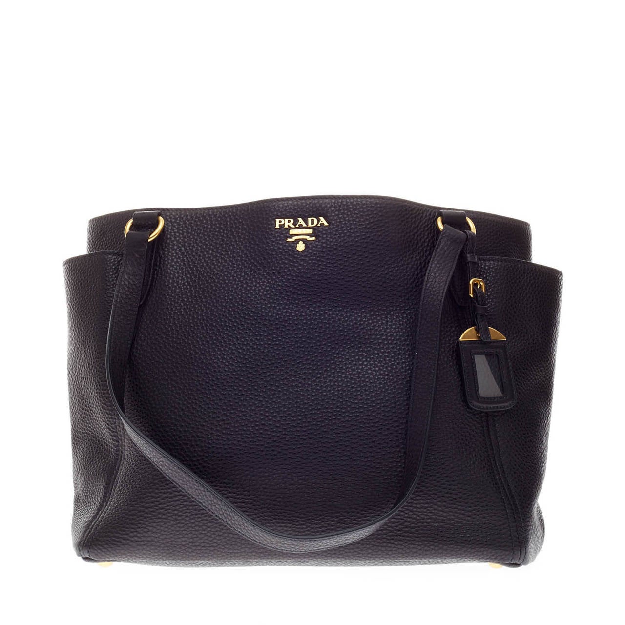 Prada Side Pocket Vitello Daino Shopper Tote at 1stdibs  