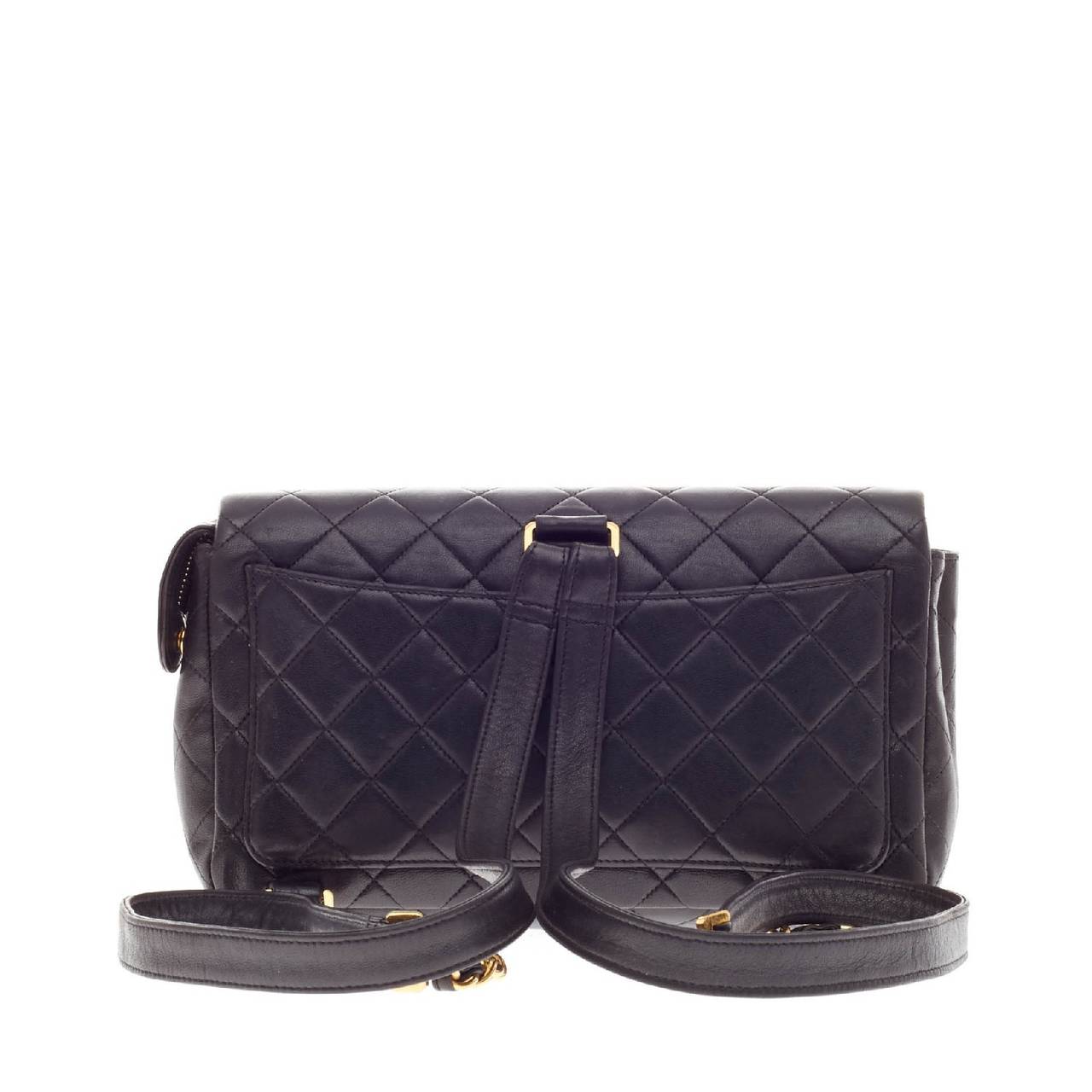 Chanel Classic Flap Backpack Quilted Lambskin Medium at 1stDibs