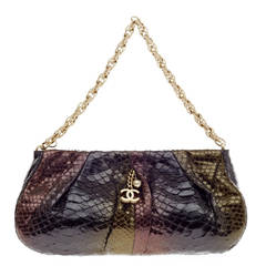 Chanel Chain Strap Pochette Multicolor Python