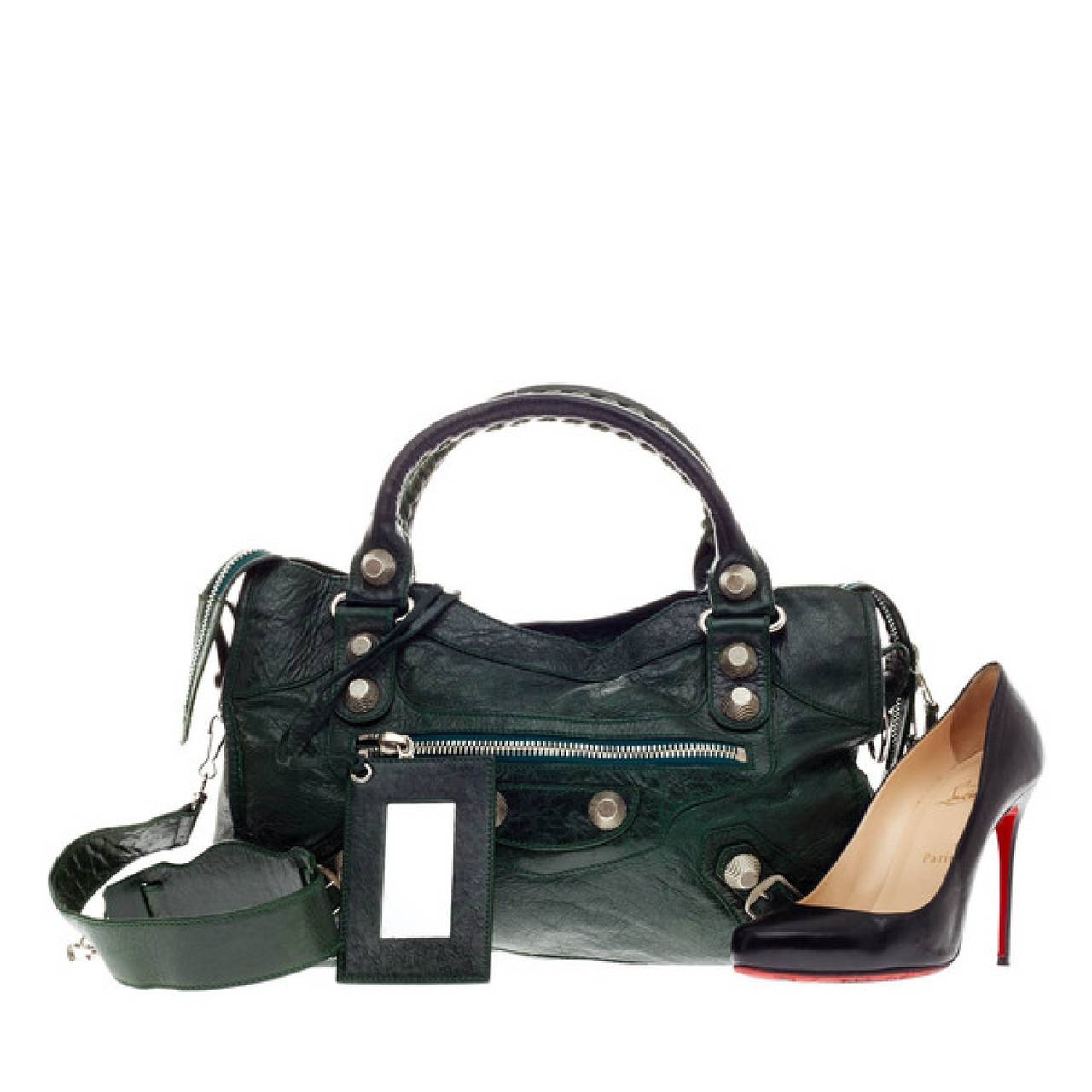 balenciaga city bag big studs
