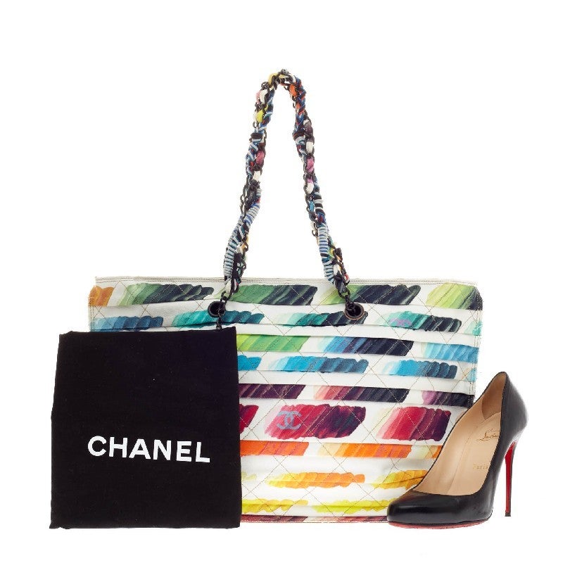 Chanel Colorama Shopping Tote Watercolor Canvas