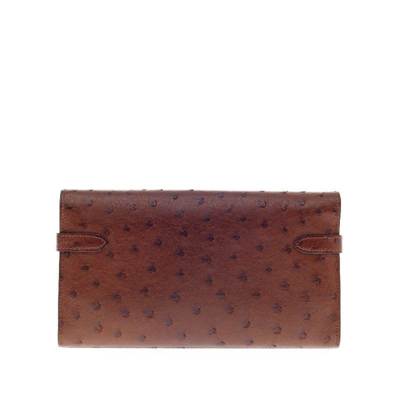 Hermes Kelly Wallet Ostrich Long at 1stDibs